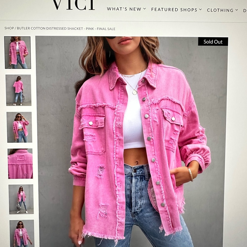 VICI Pink Jean Shacket
